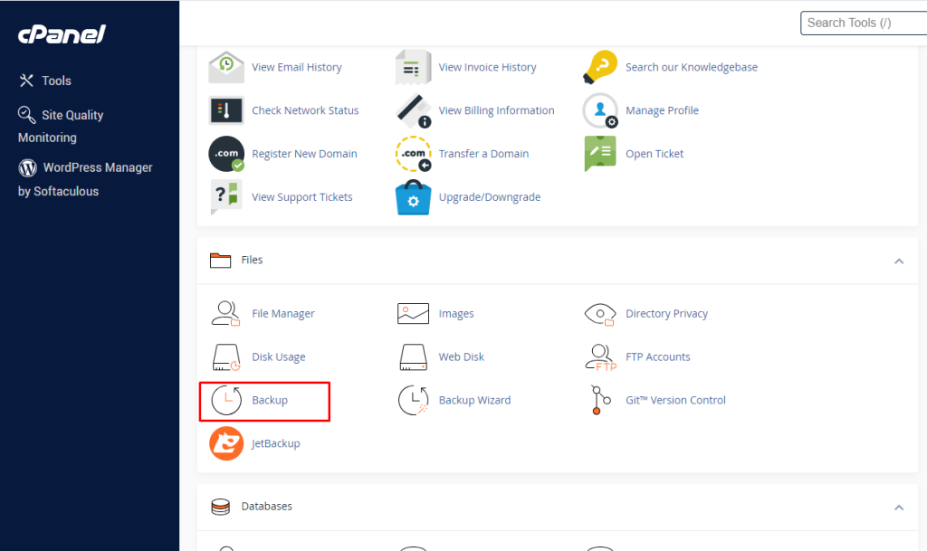Site Backup in cPanel | BigCloudy KB