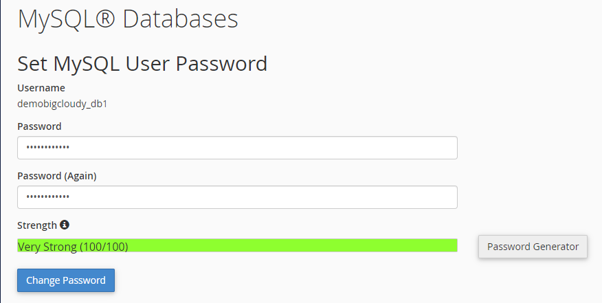 Set MySQL User Password | BigCloudy KB