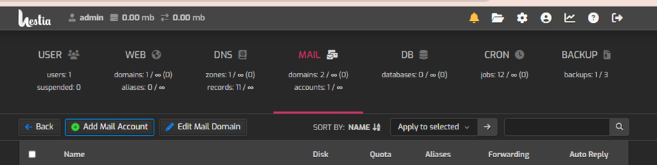 Add Mail Domains in HestiaCP | BigCloudy KB 