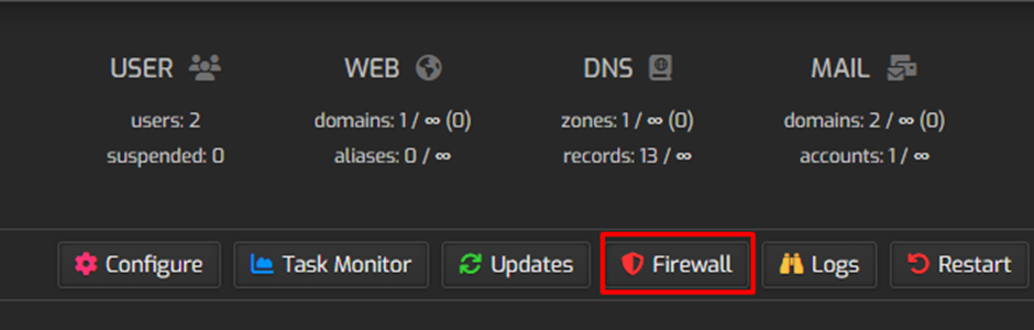 Firewall in Hestia | BigCloudy KB 