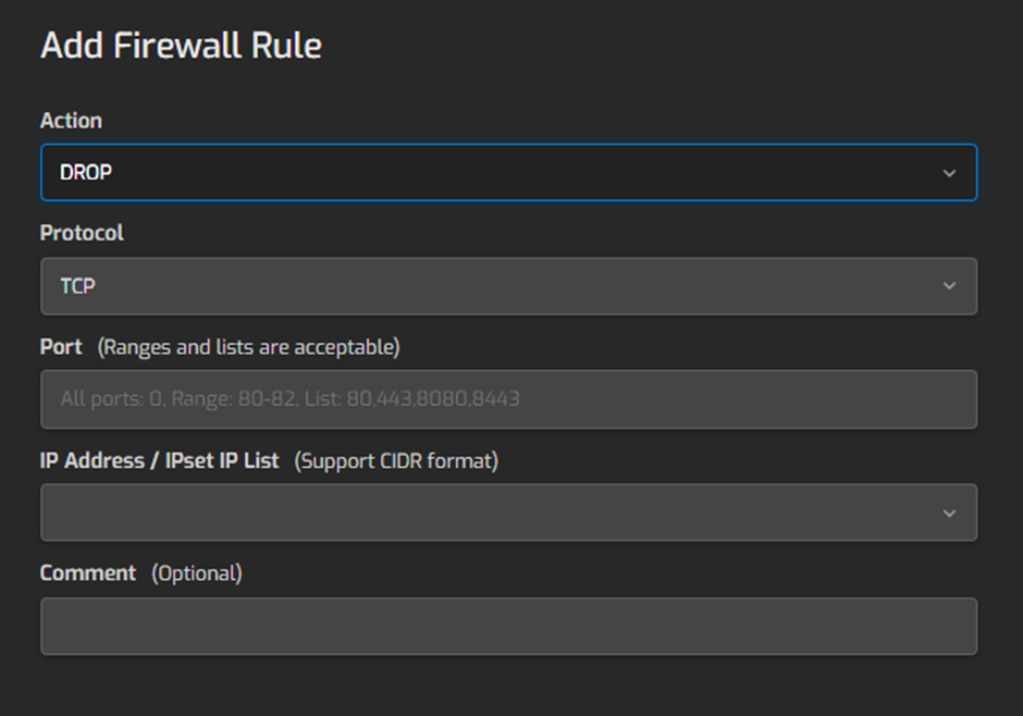 Add Firewall Rule in Hestia | BigCloudy KB 