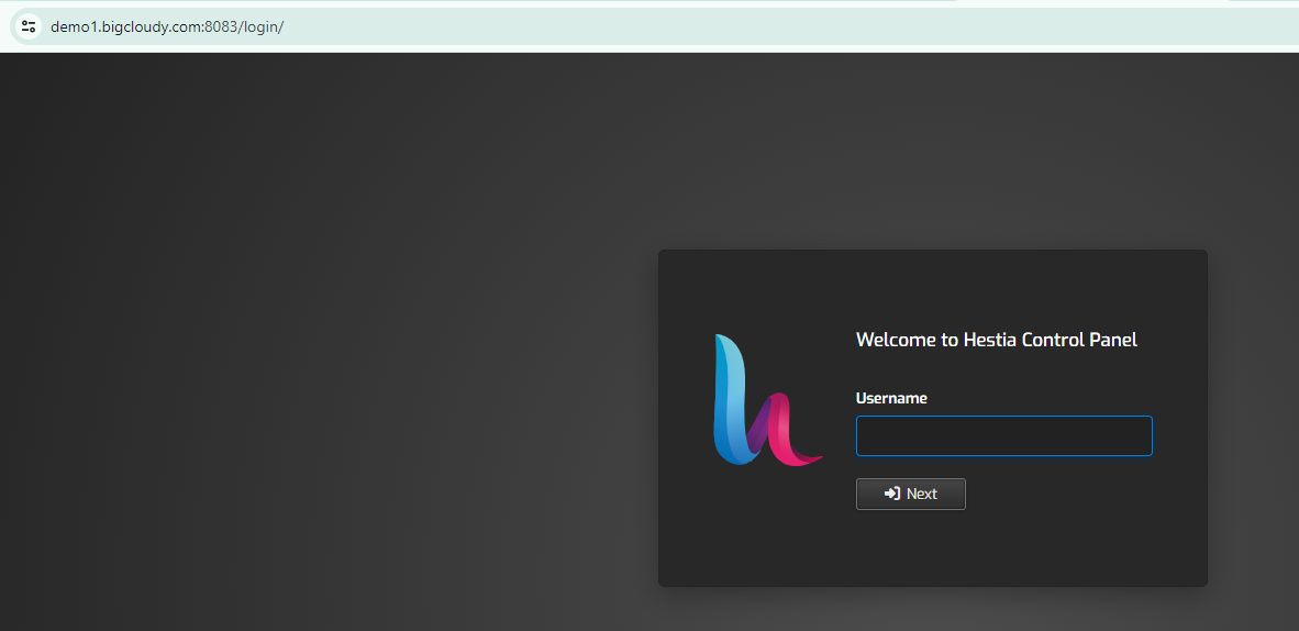 Hestia Control Panel Login | BigCloudy KB 