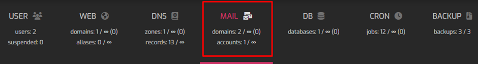 Mail Tab in Hestia | BigCloudy KB 