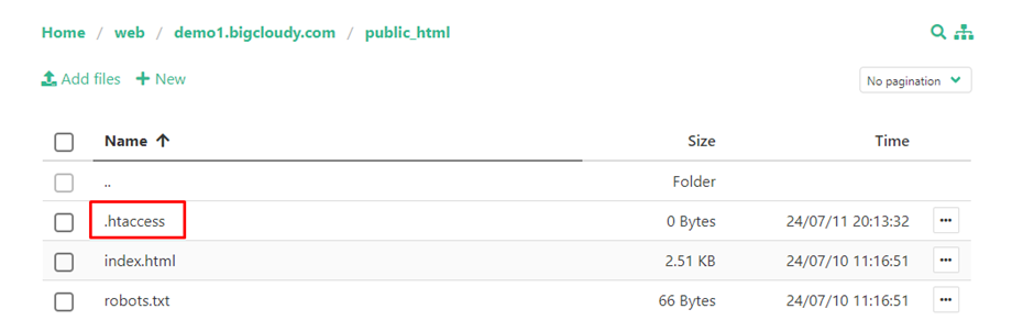 Save .htaccess File | BigCloudy KB 