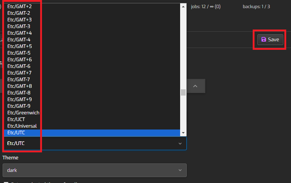 Select Time Zone in Hestia | BigCloudy KB