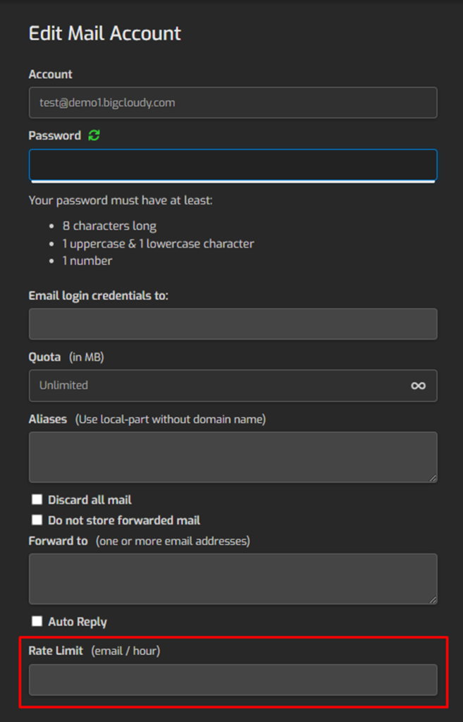 Mail Rate Limit in Hestia | BigCloudy KB 