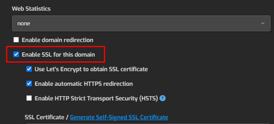 Enable SSL Certificate in Hestia | BigCloudy KB 