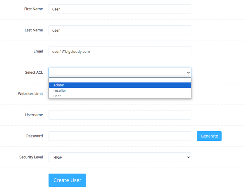 Assign User Roles in CyberPanel | BigCloudy KB 