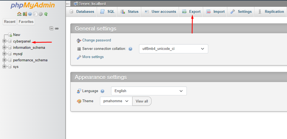 Database Backup with phpMyAdmin | BigCloudy KB 