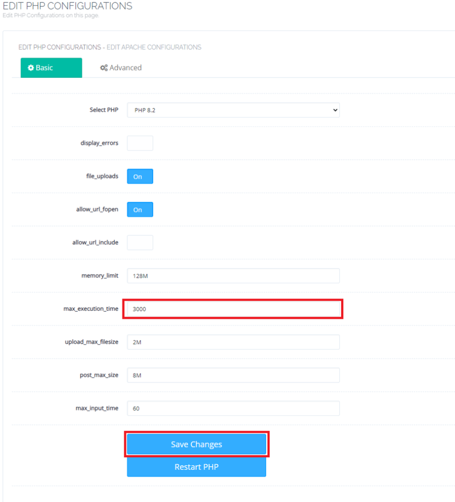 Change PHP Time Limit for WordPress on CyberPanel | BigCloudy KB 