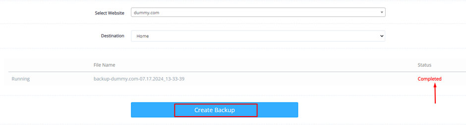 Create Backup | BigCloudy KB 