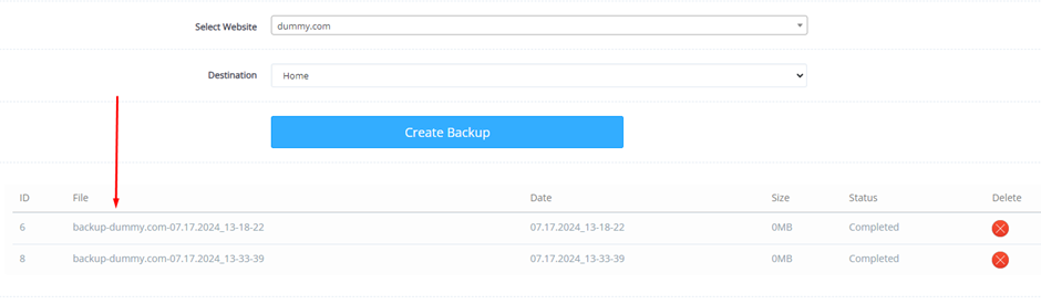 Backup  Folder on CyberPanel | BigCloudy KB 