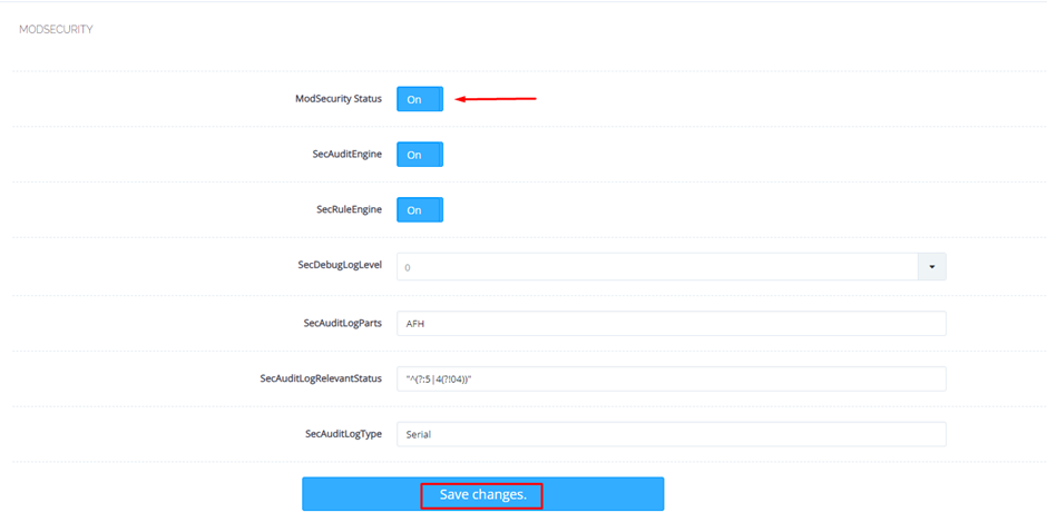 Save Changes on CyberPanel | BigCloudy KB 