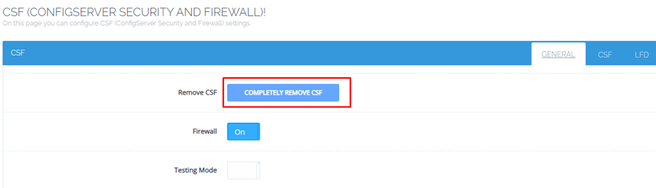 Uninstall CSF Firewall on CyberPanel | BigCloudy KB 