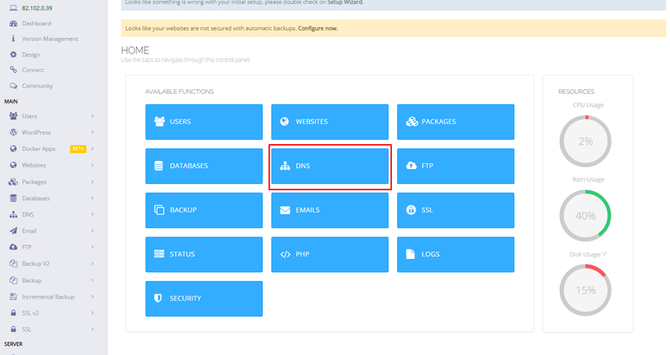 DNS Records on CyberPanel | BigCloudy KB 