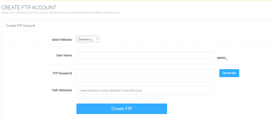 Create FTP on CyberPanel | BigCloudy KB 