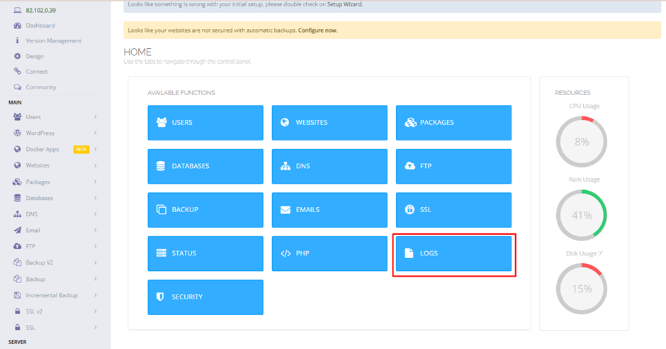 Access Error Logs on CyberPanel | BigCloudy KB 