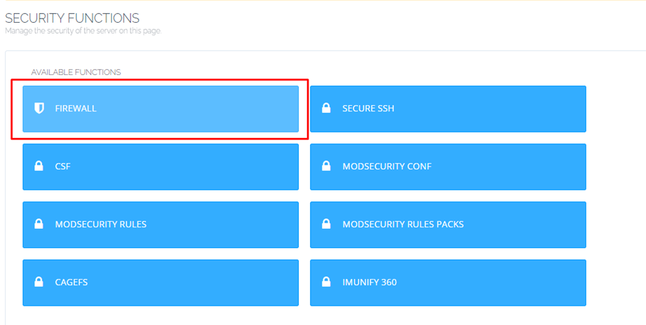 Manaage Firewall on CyberPanel | BigCloudy KB