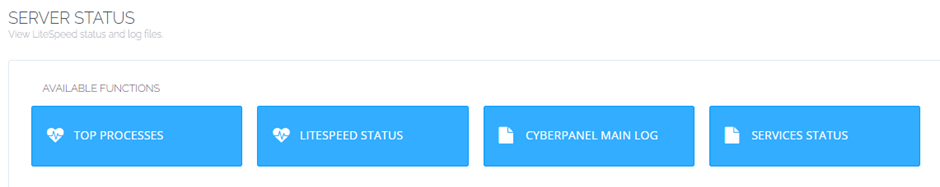 Check Server Status on CyberPanel | BigCloudy KB 