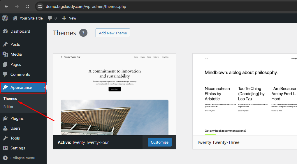 Themes in WordPress | BigCloudy KB 