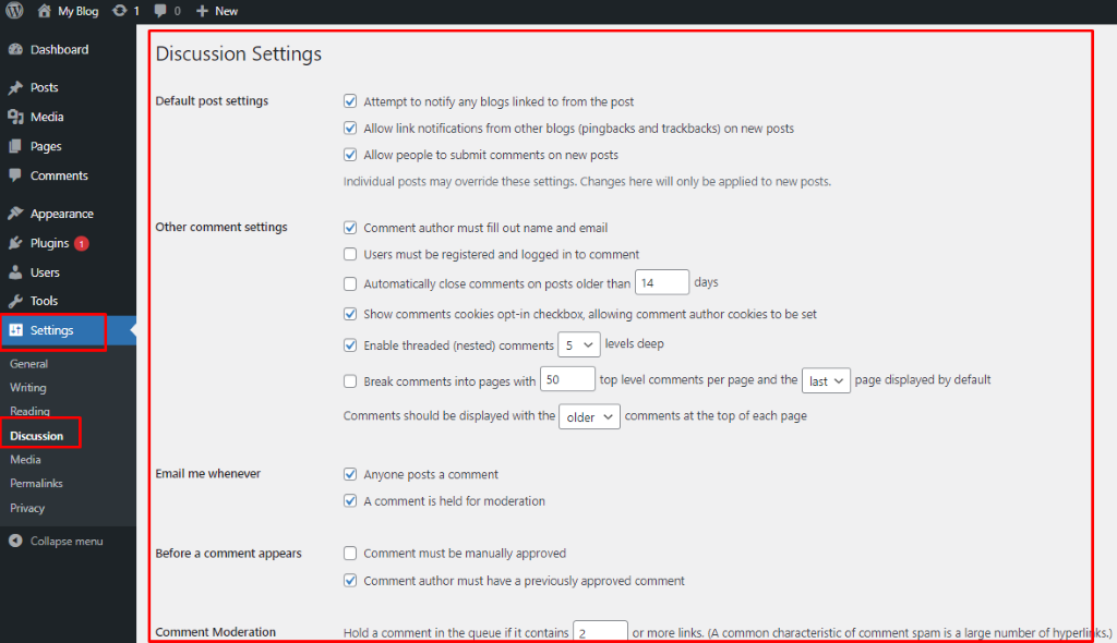 Features of Comments in WordPress | BigCloudy KB 