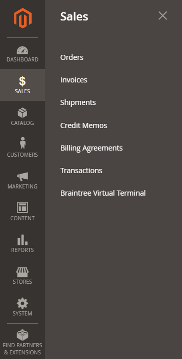 Sales in Magento Admin | BigCloudy KB 