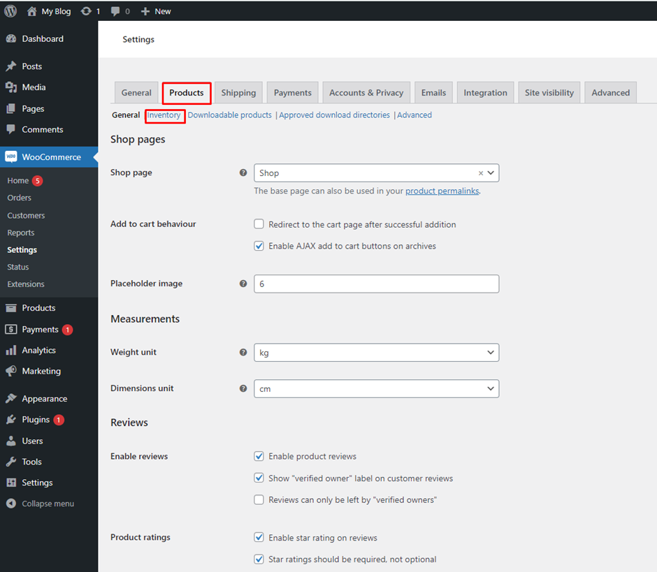 Inventory Settings in WooCommerce | BigCloudy KB 