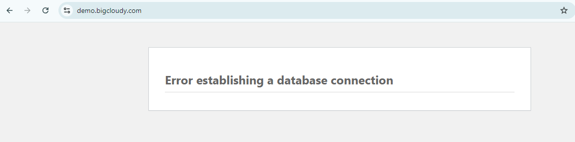 Fix Error Establishing a Database Connection | BigCloudy KB 