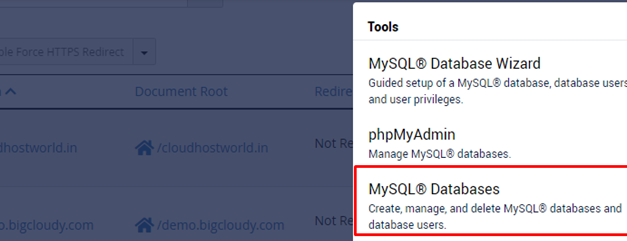 MySQL Database in cPanel | BigCloudy KB 